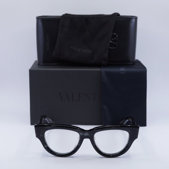 Valentino V-ESSENTIAL - III VLX-125A Square Eyeglasses - Black Swirl 52mm - Picture 2 of 9